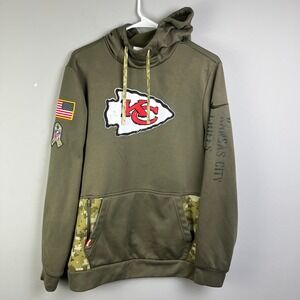 KANSAS CITY CHIEFS Nike Hoodie Mens M Salute to Service Olive Green Pullover